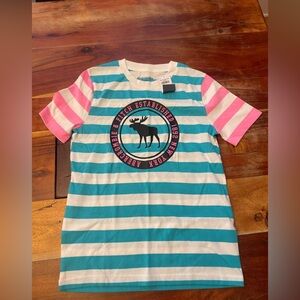 Abercrombie & Fitch Kids Blue and Pink Striped Tee